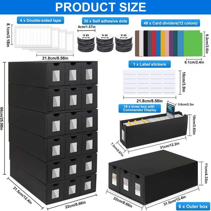 ATPWONZ Trading Card Storage Box, 18000+ Cards Deck Box for