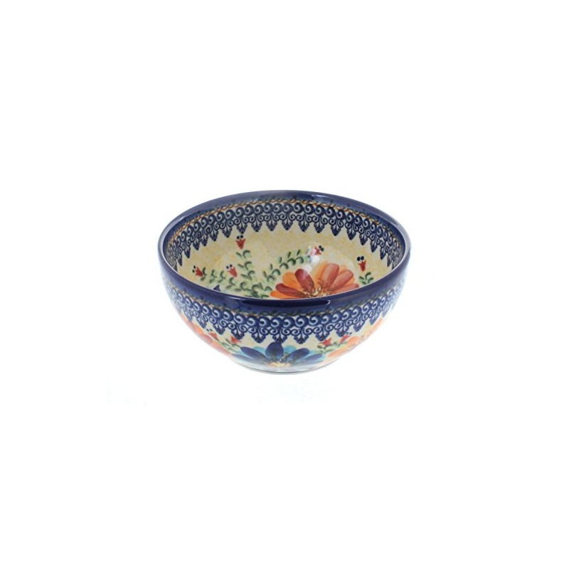 Blue Rose Polish Pottery Autumn Burst Cereal/Soup Bowl
