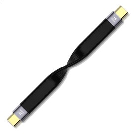 Type C to Type C Short Cable, High Speed Data Transfer, 10Gbps, PD100W, Fast Charging, 5.1 inches (13 cm), Flat USBC Flat Cable, Supports 8K @ 60Hz, Mac Book (Type C (Male) to Type C (Male)