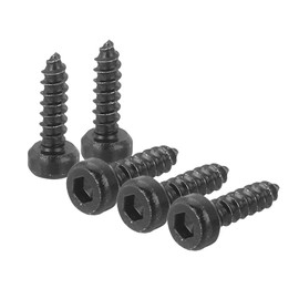 QUARKZMAN Self-Tapping Screws Hexagon Head Drilling Screws 60 Pieces M2 x 8 mm Self Tapping Wood Screws Stainless Steel Screws for Roof Sheet Black