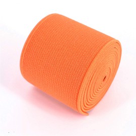 1 Roll Flat Elastic Cord 1.5-Inch Wide by 3-Yard Double-Side Twill Elastic Band(#4 Light Orange)
