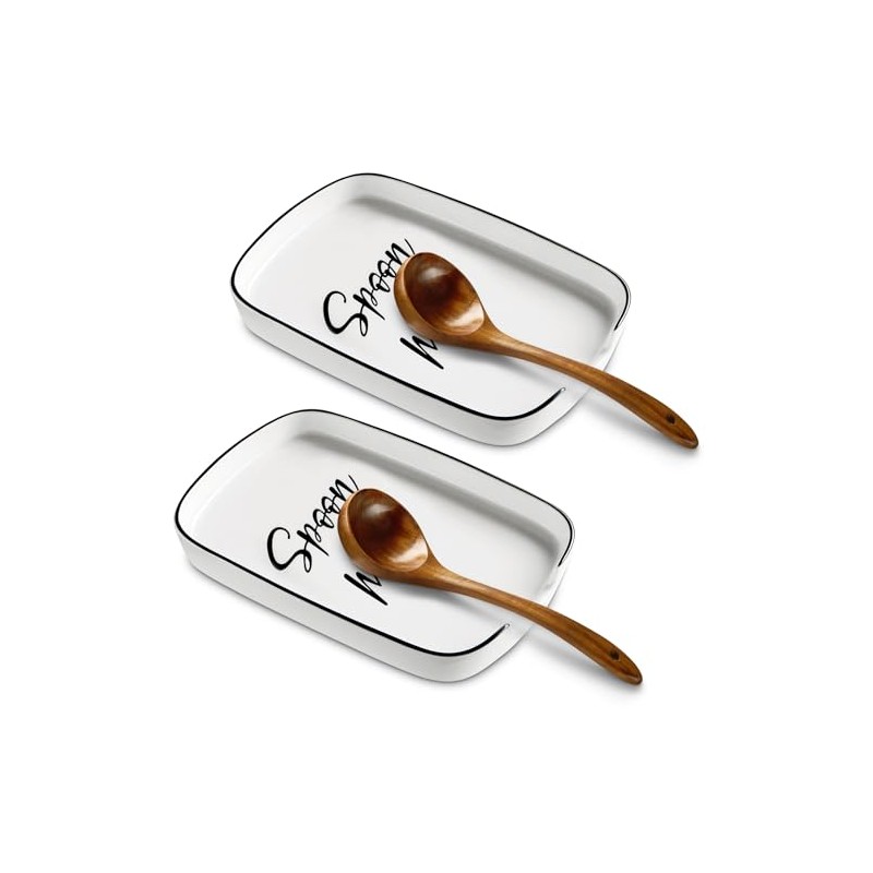 ABRUTY Spoon Rest for Stove Top, Ceramic Spoon Holder for