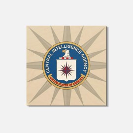 Unbranded Cia Seal 4'' X 4'' Square Wooden Coaster