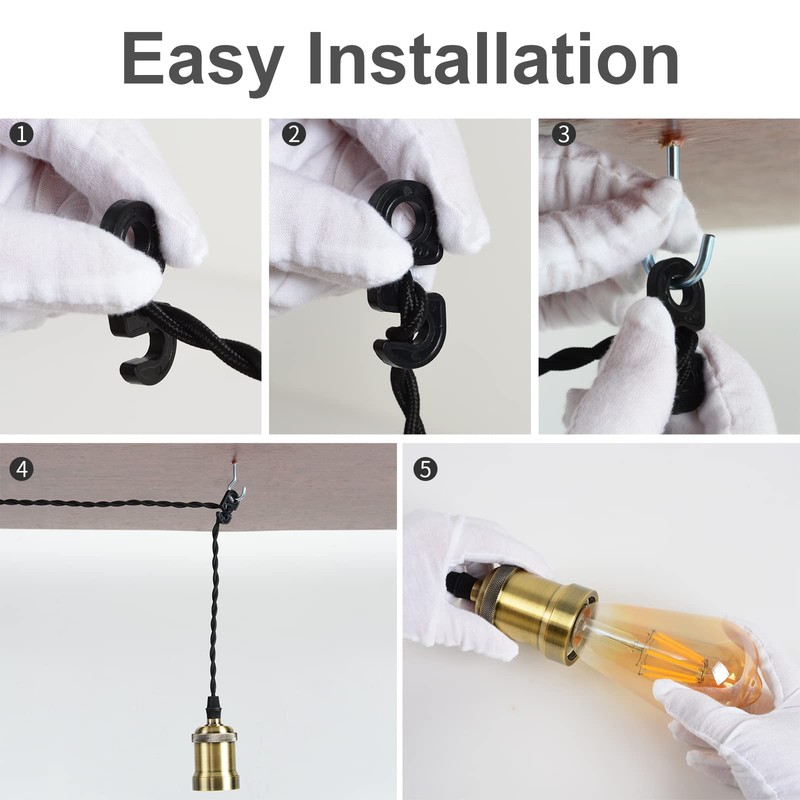 Plug in Pendant Light Cord hanging light kit with dimmer