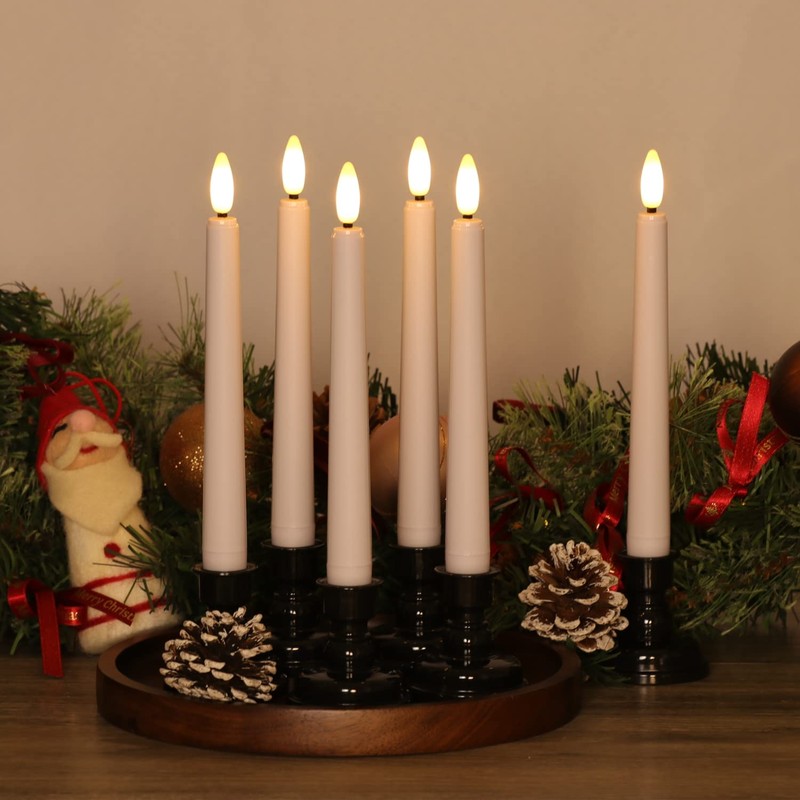 OWLBAY 9 Pack 3D Wick Flameless Window Candles with Remote