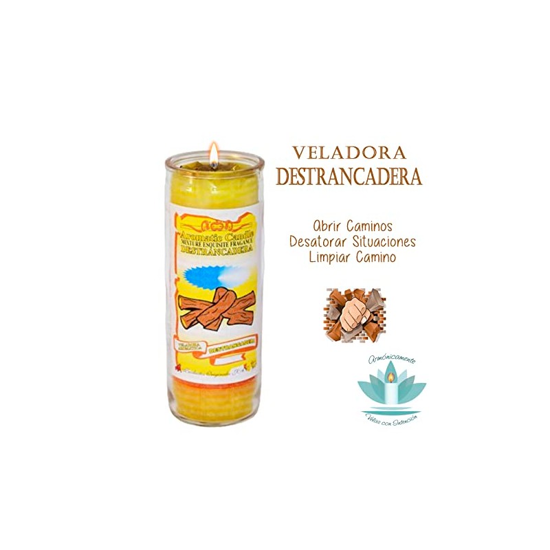 VELADORA DESTRANCADERA | ABRE CAMINOS ATORADOS VELA AROMÁTICA DE INTENCIÓN,