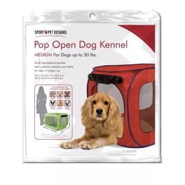 SportPet Sport Pet Pop Open Travel Soft Kennel Medium Dogs up 50Lbs 32 inL×19.5W×19.5