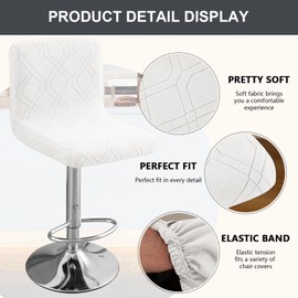 Eco-Ancheng Bar Stool Covers Set of 4 Counter Height Bar Stool Cover Swivel Bar Stools Slipcovers Stretch Pub Counter Stool High Back Chair Cover Counter Stool Bar Chair Covers for Kitchen Bar Cafe,05