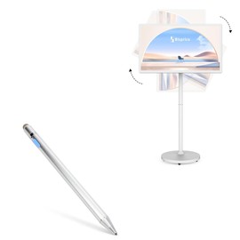BoxWave Stylus Pen Compatible with Bisprico Portable Touchscreen Monitor (27 in) - AccuPoint Active Stylus, Electronic Stylus with Ultra Fine Tip - Metallic Silver