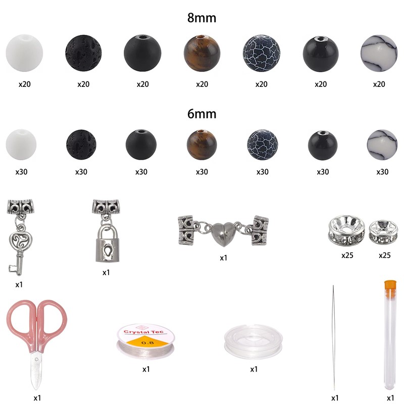 Mchruie Stone Beads for Jewelry Making, Charm Bracelet Making Kit,