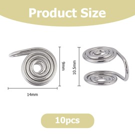 Hobbspring 5 Pairs Pressure Earrings for Keloids 304 Stainless Steel Clip Earrings Silver Spiral Non-Pierced Earrings Compression Earrings Adjustable Keloid Earrings for Women Men Ladies