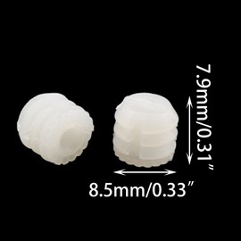 DGZZI 20PCS 4x8.8mm Plastic Nut Furniture Fitting Inserts Hinge Cores with Screw Dowel Inserts for Panel Furniture Cabinet Wardrobe