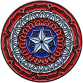 Captain A Superhero Shield 1 Inch Tall Metal Enamel Pin