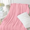Pink Scalloped Throw Blanket for Women, Hot Pink Preppy Blanket