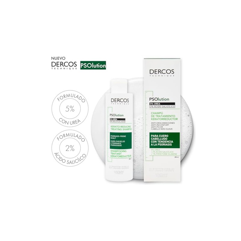 Dercos Psolution Shampoo de Tratamiento Kera Reconstructor para Piel Cabelluda
