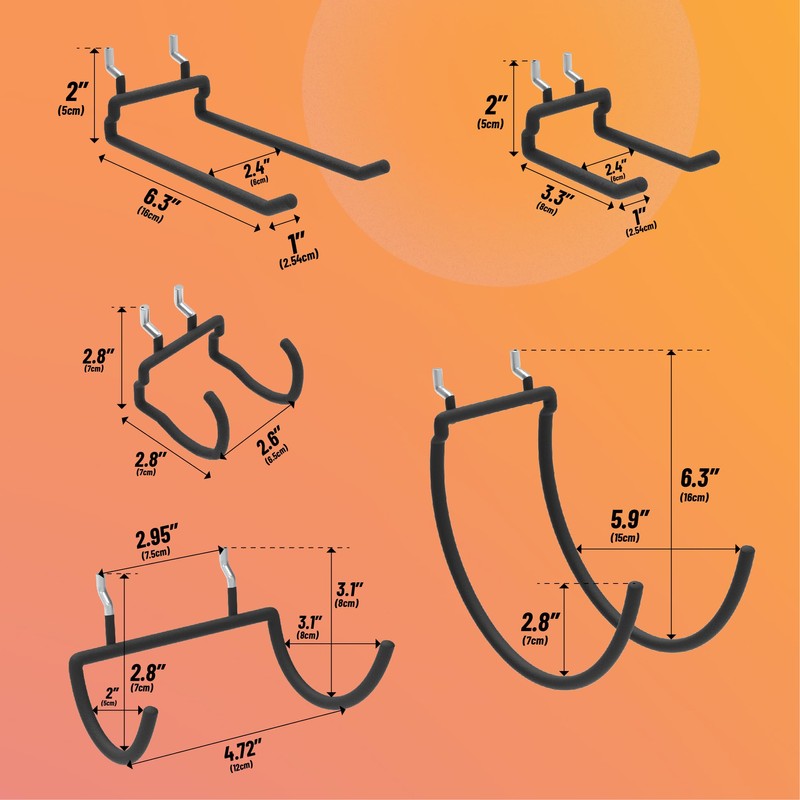 HUHOLE Pegboard Drill Holder, Peg Board Utility Hooks, 10 Pack