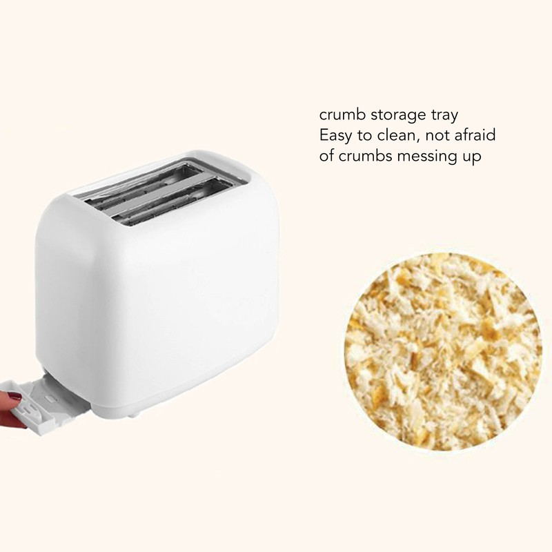650W Toaster with Double Wide Slots 6 Gears White Bread