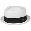Lipodo Amatillo White Pork Pie Straw Hat Diamond Elegant Hat