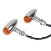 MotorToGo Chrome Bullet Motorcycle LED Turn Signal Indicators Blinkers with