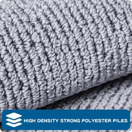 PURRUGS Machine Washable Kitchen Rug 17" x 48", Non-Slip/Skid Kitchen Runner Rugs & Floor Mats, Super Absorbent Soft Area Rugs for Sink, Kitchen & Laundry, Rolled Packaging, Grey