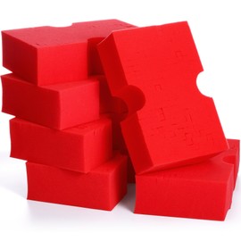 Tioncy 6 Pcs Large Car Wash Sponges Bulk Rinseless Scratch-Free Big and Red Sponge Thick Durable Cross Cut Grid for Car Boat Bail Bathroom Garage Hotel Household Cleaning and Washing