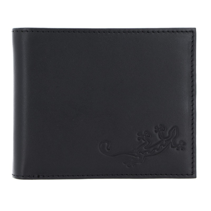 Oxmox Leather Wallet RFID Protect, Lizard Embossed Black, Classic