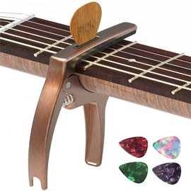 TANMUS 3in1 Guitar Capo for Acoustic and Electric Guitars(with Pick Holder and 4Picks),Ukulele,Guitar Accessories