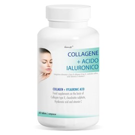 Collagen + Hyaluronic Acid Line@ | 60 cpr | Men & Women | Elasticity of the Skin | Ligaments | Muscles & Joints | Hydrolysed Collagen | Chondroitin | Hyaluronic Acid | Vitamin C