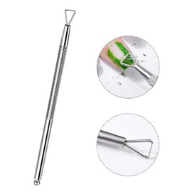 Seadiquiet 2Pcs Silver Stainless Steel Nail Art Remover Tool Triangle Cuticle Peeler Scraper Remove Gel Nail Polish, Cuticle Pushers, Cuticle Tools, Tools and Accessories