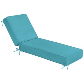 Sundale Outdoor Olefin Chaise Lounge Cushion, Water-Resistant Patio Lounge Chair Cushion, Thick Lounger Pad with 8 Straps Teal, 80 x 26 x 6 Inches
