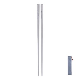 Boundless Voyage Titanium Chopsticks with Carrying Bag Ultralight Backpacking Gear Reusable Dishwasher Safe Chopsticks for Camping Travel (21cm 1pcs)