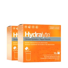 Hydralyte Orange Flavoured Electrolyte Packets, Hydration Powder Sweetened with Sucralose, 20 Servings