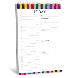 To Do List Notepad, Daily Planner Notebook with 52 Tear-off Sheets, Undated Writing Organizer for Daily Tasks and Goal, Coiled Task Track Checklist Productivity Pad for Office, Classroom, Home, School
