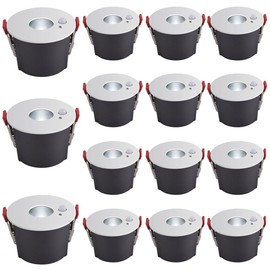 LCSMVLQ 15 Pack Human Body Sensor Recessed Lamp, LED Recessed Downlight, 8W,12W LED Ceiling Light Downlight, LED Recessed Lighting, for Home Apartment Office Stairs Entrance Bedroom