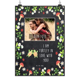 Mr. & Mrs. Panda DIN A4 Personalisiertes Foto Poster Schildkröten Paar - Geschenk, Partner, Liebesbeweis, Geschenk für Frauen, Ehemann, Heiraten,