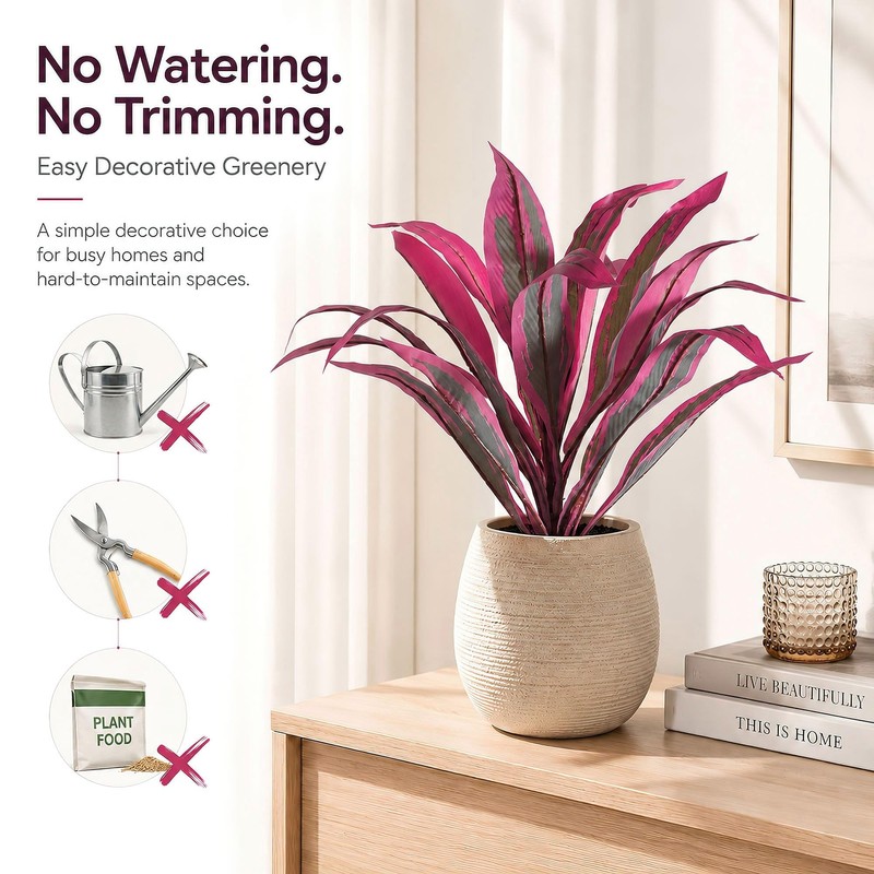 Artificial Dragon Blood Plant Set, 6 Pack Outdoor Cordyline Fack