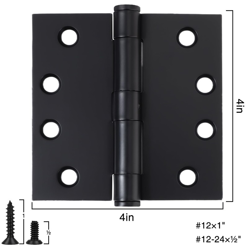 TDCHINGES Exterior 4x4 Inch Door Hinges 3.3mm Thick Heavy Duty