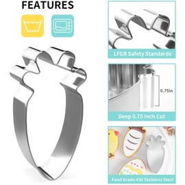 Easter Cookie Cutters, Joyoldelf 5 Pcs Cookie Cutter Set Stainless Steel Rabbit, Carrot, Butterfly, Egg, Chick