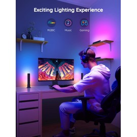 Govee Smart LED Light Bars, Work with Alexa and Google Assistant, RGBICWW WiFi TV Backlights with Scene and Music Modes for Gaming, Pictures, PC, Room Decoration