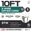 Iron Forge Cable 3 Prong Dryer Extension Cord 10 Ft,
