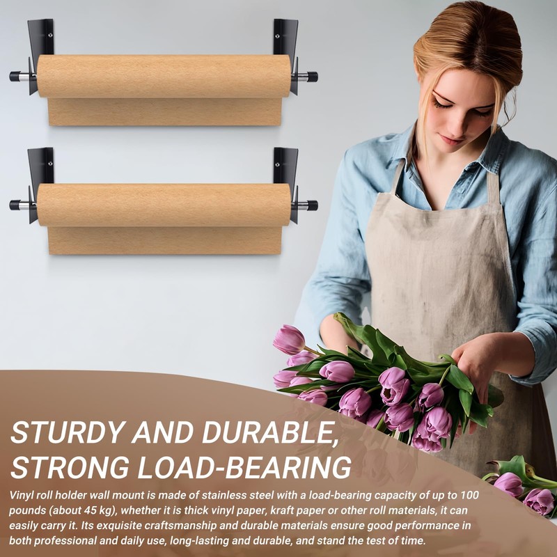 60 in Vinyl Roll Holder, Wrapping Paper Roll Holder, Adjustable