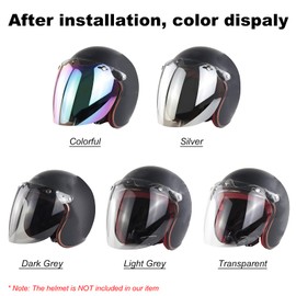 SIUKE Open Face Helmet Visor Motorcycle Helmet Bubble Lens 3-Snap Bubble Wind Shield Visor, Transparent