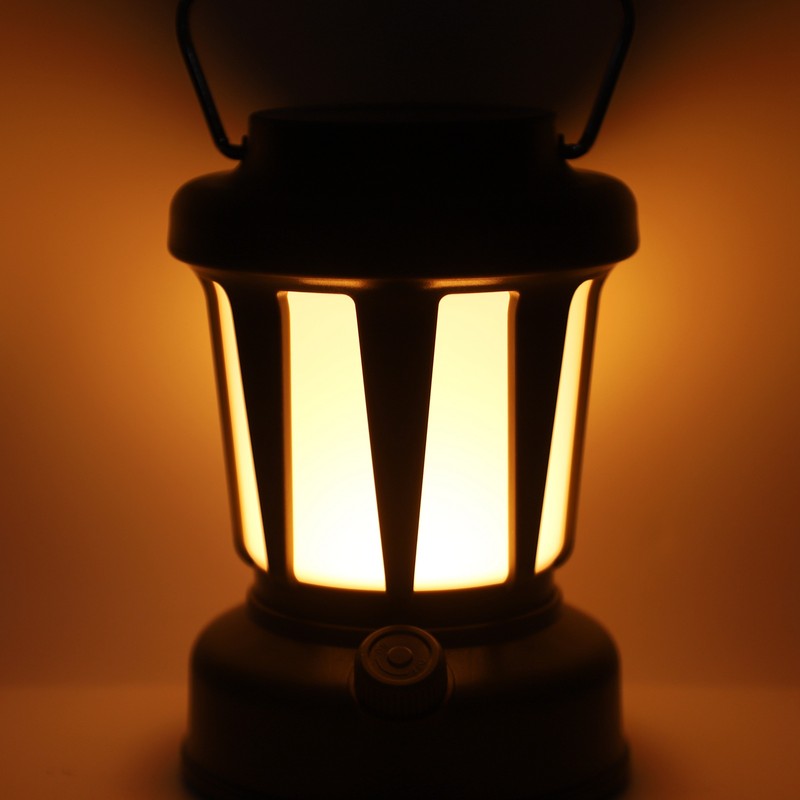 Camping Lantern Solar Powered USB Rechargeable Stepless Dimmable Retro Style