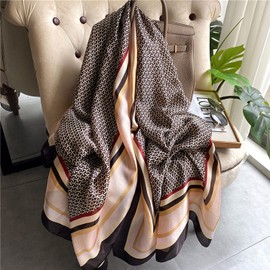 Myneiyi Silk Scarf 100% Mulberry Silk Fashion Scarves Long Lightweight Shawl Wrap for Women