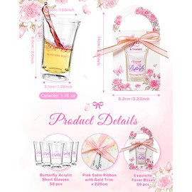 STELOVIKI Baby Shower Favors for Guest-50 Sets Butterfly Theme Baby Shower a Little Butterfly Is on Her Way Shot Glasses and Gifts Boxes Party Supplies