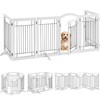 Yaheetech 32-inch Tall Dog Gate with Door Extra Wide Pet