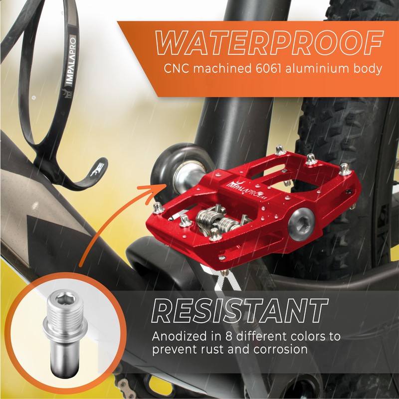 IMPALAPRO - Dual Function Bicycle Flat Pedals and SPD Pedals