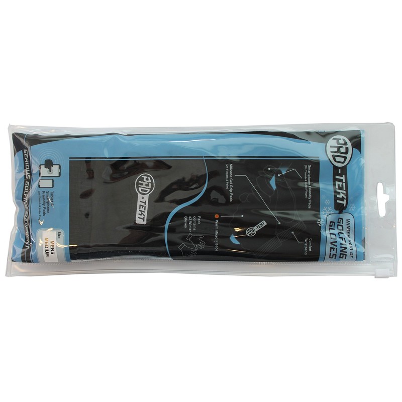 Pro-Tekt Men's Winter Pair Golf Gloves - Black, Small
