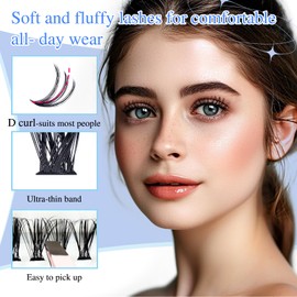 LZM Lash Clusters Natural Look Cluster Eyelash Extensions Kit with Lash Bond & Seal