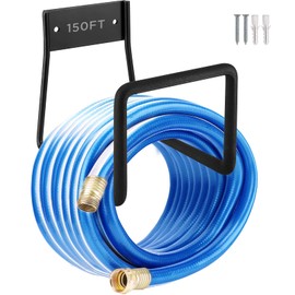 Whaleme Metal Garden Hose Holder - Wall Mount Heavy Duty Holds Up to 150Ft Hose for Hose Reel/Garden Hose